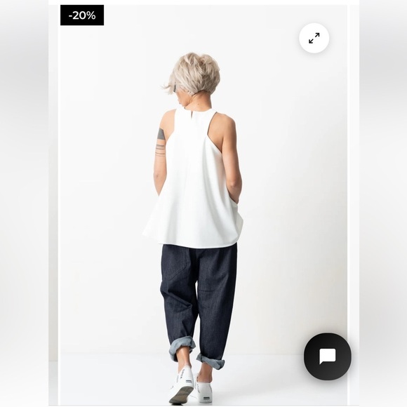 NWOT Locker Room stylish white flowy, tank top. M. - Picture 3 of 10